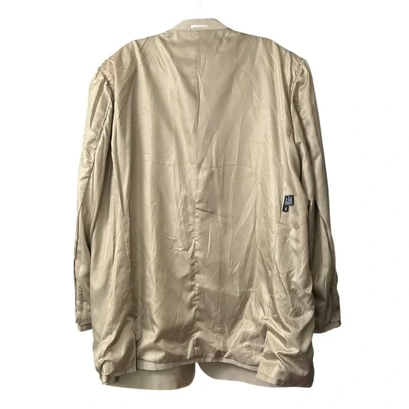 Apollo King Super 150's Hand Stitching Suit Jacket Mens Sz 52L Beige Blazer NWT